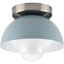 Progress Lighting Eva 7.37 in. 1-Light Coastal Blue Mid-Century Modern Flush Mount Light