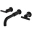 matrix decor Two-Handle Wall Mounted Bathroom Faucet in Matte Black