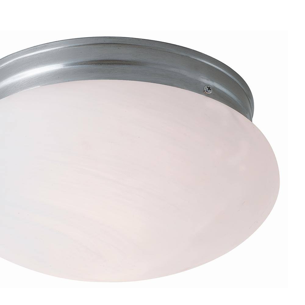 Bel Air Lighting Dash 10 in. 2-Light Brushed Nickel Flush Mount Kitchen Ceiling Light Fixture with Marbleized Glass