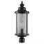 Bel Air Lighting Stewart 1-Light Black Outdoor Lamp Post Lantern Mount with Mesh Frame