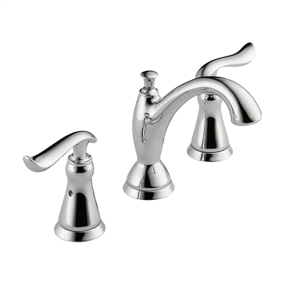 Delta Linden 8 in. Widespread 2-Handle Bathroom Faucet with Metal Drain Assembly in Chrome