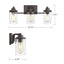 JAZAVA 19 in. 3-Light Oil Rubbed Bronze Finish Vanity Light with Clear Glass Shade