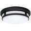 Hampton Bay 11 in. Round Black Indoor Outdoor Ceiling LED Light 3 Color Temperature Options Wet Rated 830 Lumens Front Side Porch