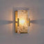 Zevni 1-Light Modern Antique Gold Leaf Wall Sconce, Cloud-Like Glass Bedroom Wall Light, Mid-Century Modern Light Fixture
