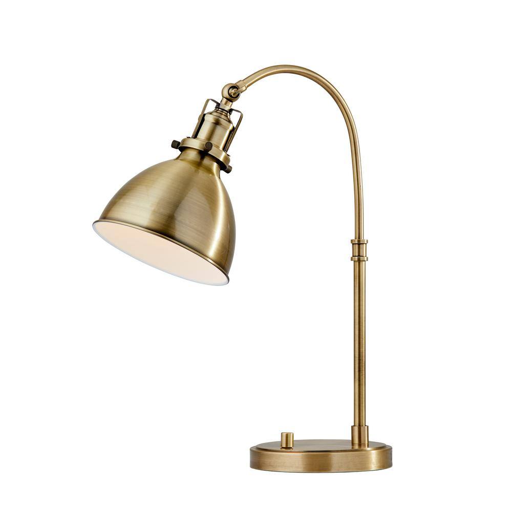 Simplee Adesso Abbott 20 in. Antique Brass Table Lamp