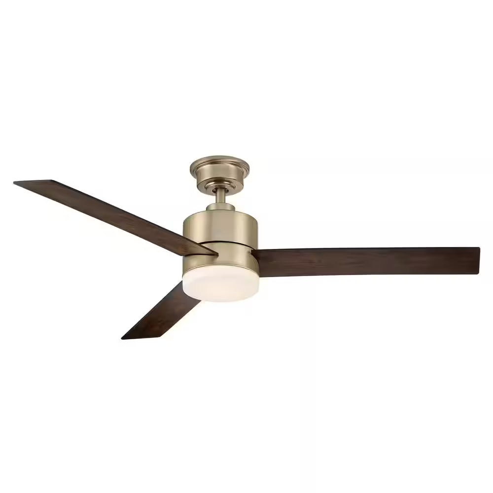Hampton Bay Madison 52 in. Integrated CCT LED Indoor Gold Ceiling Fan with Light and Remote