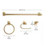 Globe Electric Positano 4-Piece Bath Hardware Set with Towel Bar, Towel Ring, Robe Hook, and Toilet Paper Holder in Matte Brass