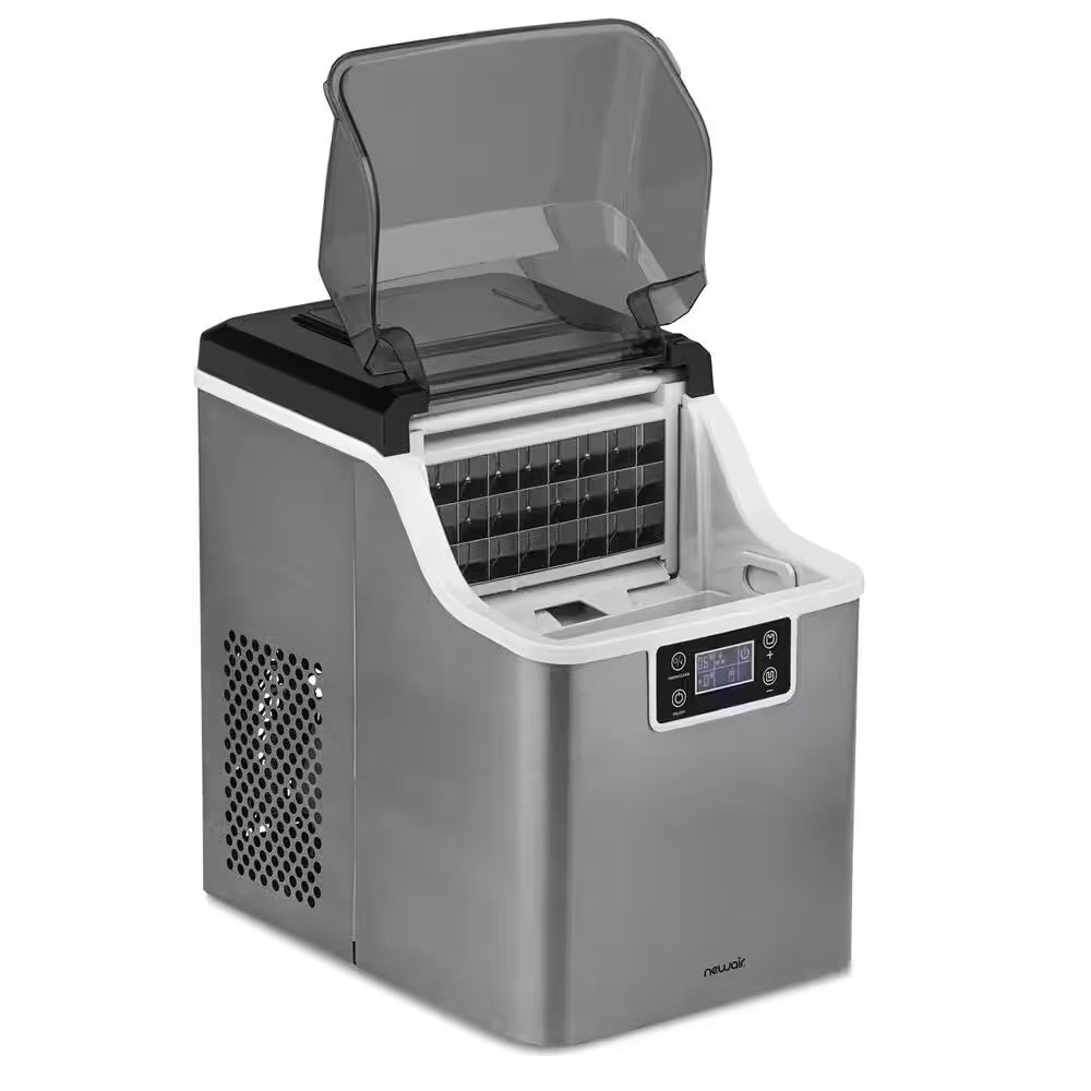 NewAir 45 lb. Portable Countertop Clear Ice Maker in Stainless Steel