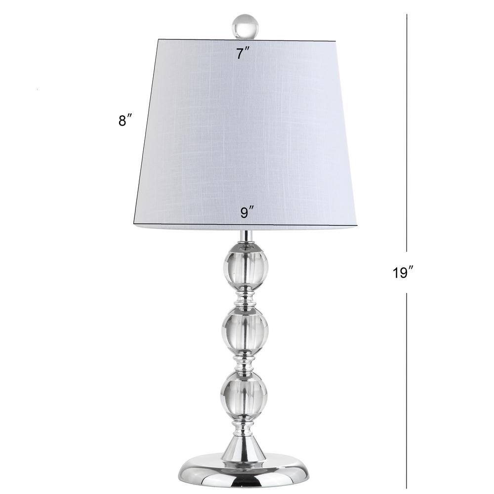 JONATHAN Y Hudson 20 in. H Clear/Chrome Crystal Mini Table Lamp