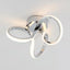 Artika Swirl 13 in. 1-Light Chrome Integrated LED Modern Flush Mount Ceiling Light Fixture for Kitchen and Hallway