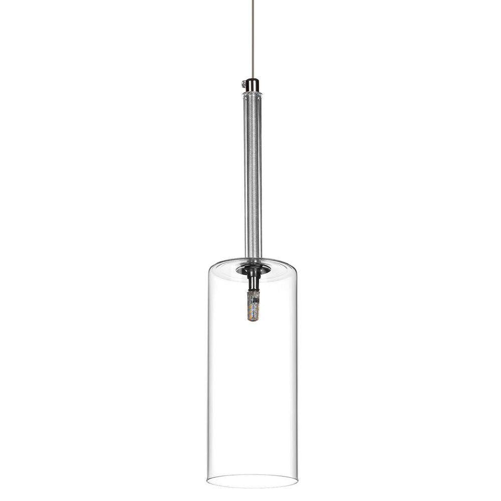 LamQee 1-Light Clear Cylinder Pendant Light with Glass Shade