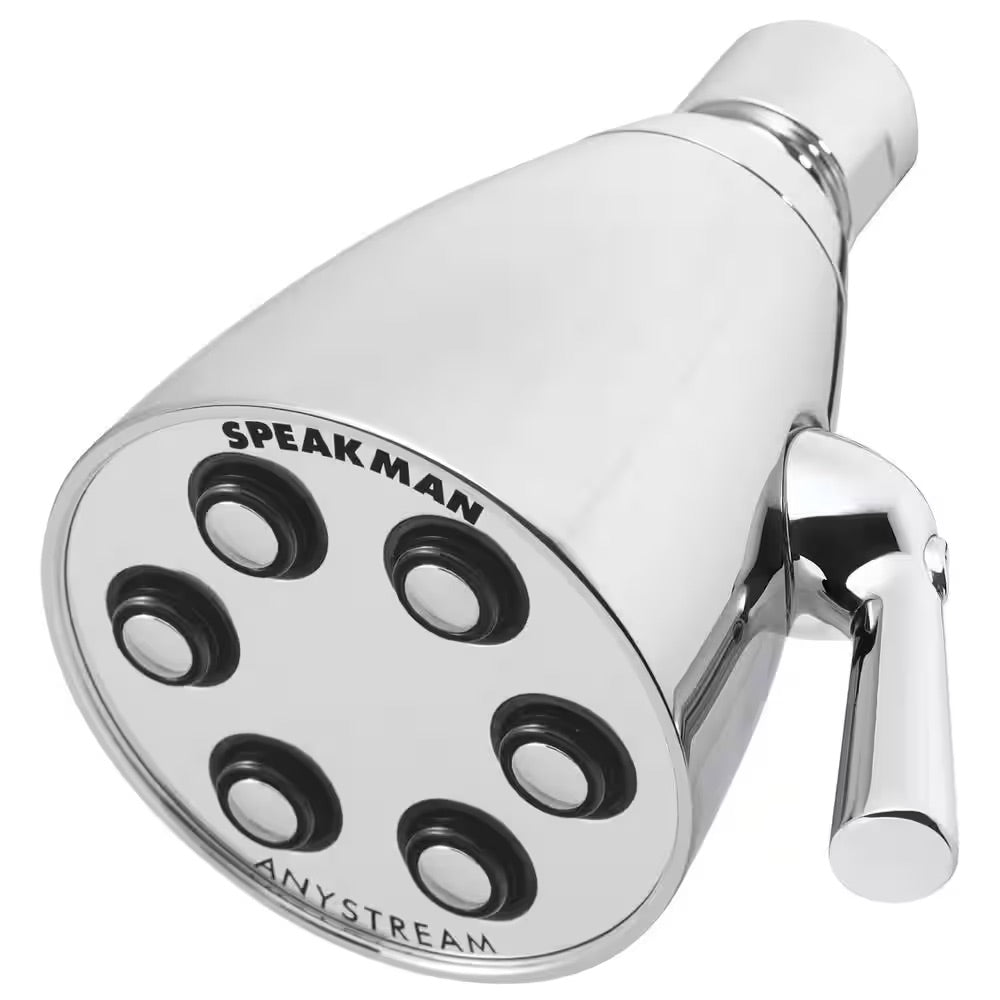 Speakman Icon 3-Spray Patterns 2.8 in. Single Wall Mount High Pressure Adjustable Fixed Shower Head in Polished Chrome