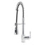 AKDY Commercial-Style Spring Neck Single-Handle Pull-Down Sprayer Kitchen Faucet With 2-function Sprayer in Chrome