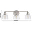 Home Decorators Collection Evelyn 26.75 in. 3-Light Brushed Nickel Modern Industrial Bathroom Vanity Light with Clear Glass Shades