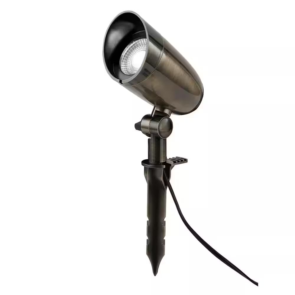 Commercial Electric CE Low Voltage 12-Volt GunMetal Brass LED Spotlight with CCT Beam Angle, 5-Watt 350 Lumens
