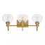 Home Decorators Collection Halyn 23 in. 3-Light Vintage Brass Bathroom Vanity Light with Clear Glass Shades