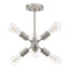 Home Decorators Collection Leonie 16.25 in. 6-Light Brushed Nickel Sputnik Semi-Flush Mount, Industrial Ceiling Light