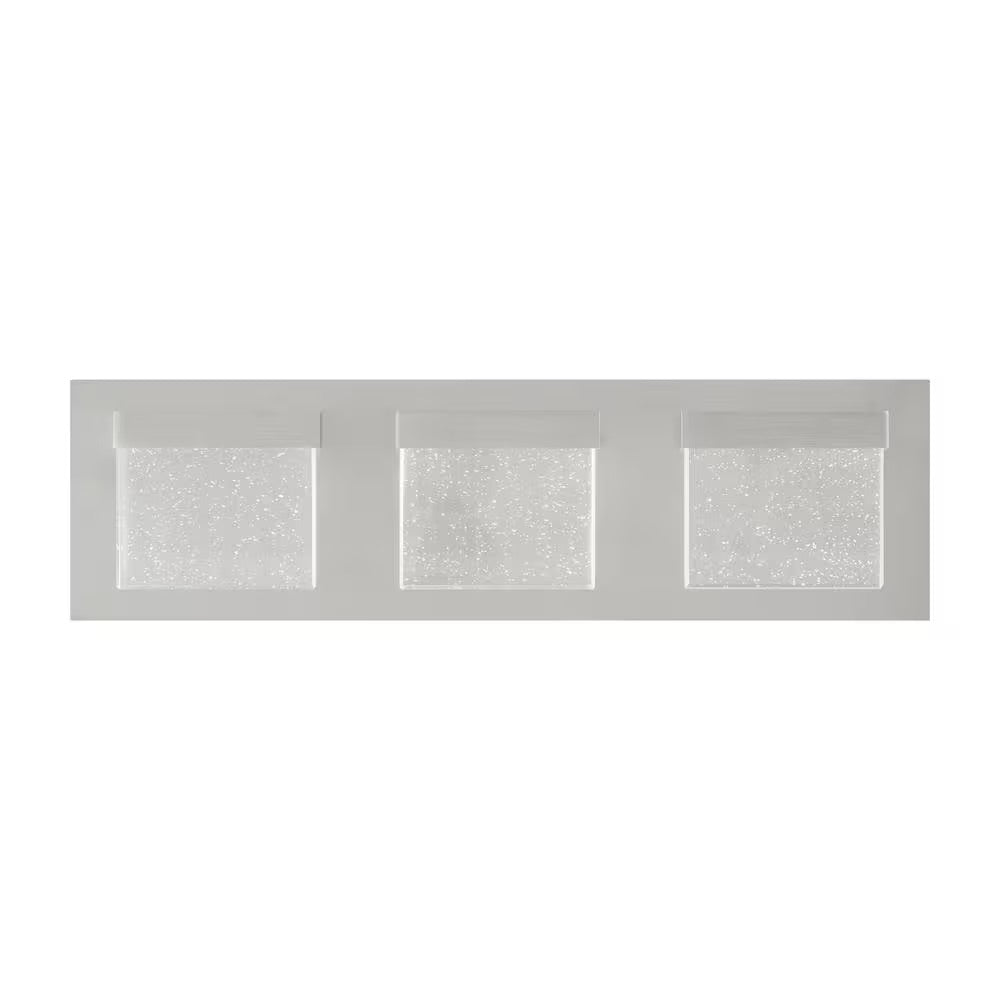 Home Decorators Collection Alberson 18.1 in. W 3-Light Brushed Nickel Integrated LED Bathroom Vanity Light Bar