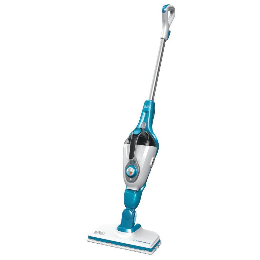 BLACK+DECKER 5-in-1 Steam Mop and Portable Steamer with Squeegee and (3) Brushes