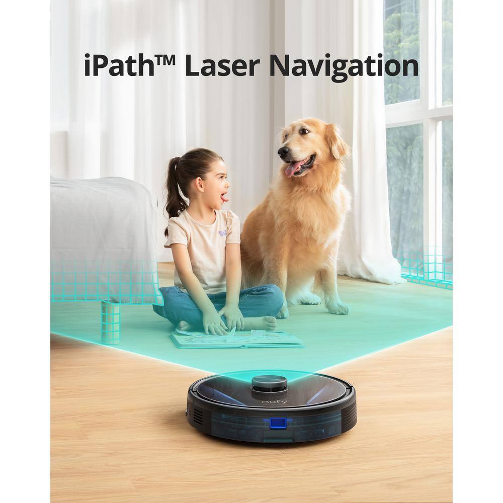 Eufy RoboVac LR30 Hybrid and Robotic Vacuum cleaner with Laser Navigation, Bagless, Washable Filter, Multi-Surfaces in Black