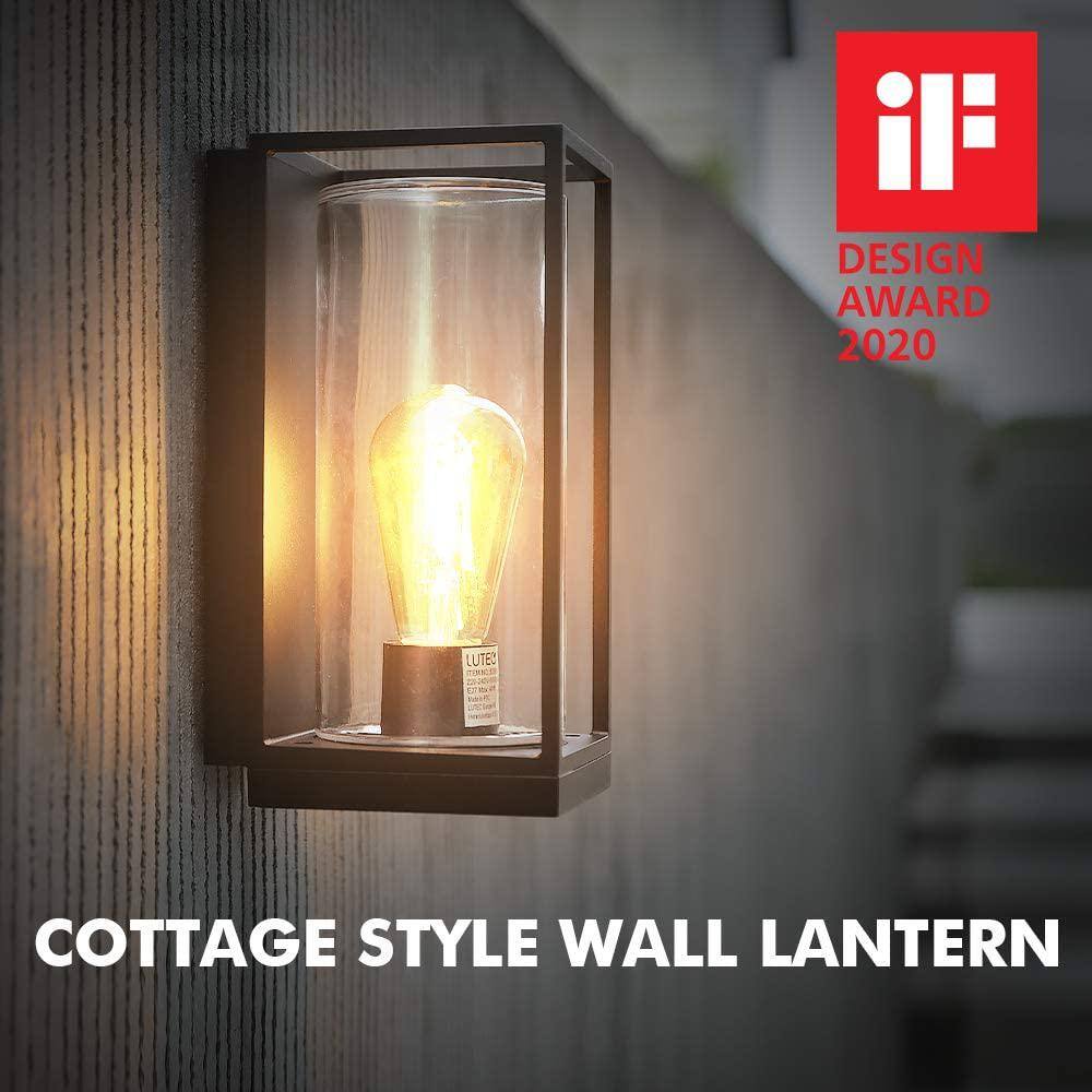 LUTEC 1-Light Bronze Outdoor Sconce Wall Mount Light