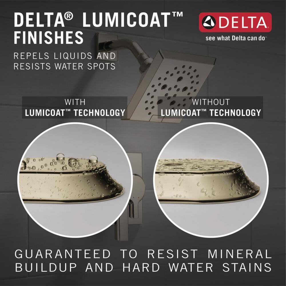 Delta 1-Spray Patterns 1.75 GPM 1.38 in. Wall Mount Handheld Shower Head with H2Okinetic in Lumicoat Polished Nickel