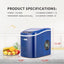 VIVOHOME 26 lbs./Day Countertop Portable Ice Cube Maker in Navy Blue