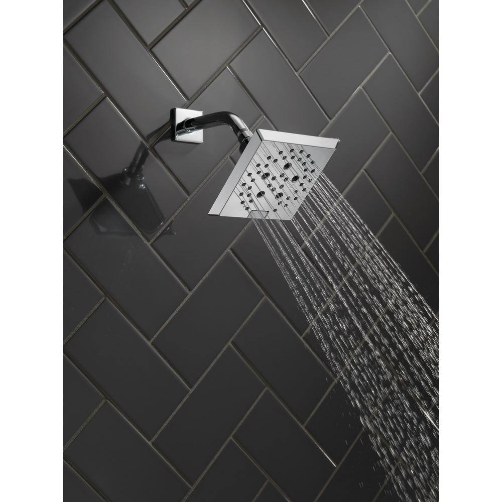 Delta Pivotal 5-Spray Patterns 1.75 GPM 5.81 in. Wall Mount Fixed Shower Head with H2Okinetic in Chrome