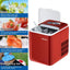 Costway 10.5 in. 44 lbs./24-Hour Portable Ice Maker Self-Clean with Scoop in Red