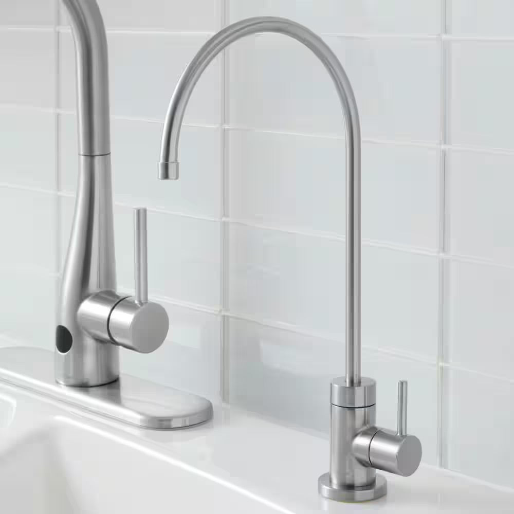 Glacier Bay Modern Single-Handle Water Filtration Faucet in Stainless Steel