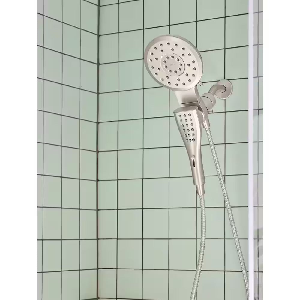 MOEN Verso 8-Spray Patterns with 1.75 GPM 7 in. Wall Mount Dual Shower Heads with Infiniti Dial in Spot Resist Brushed Nickel