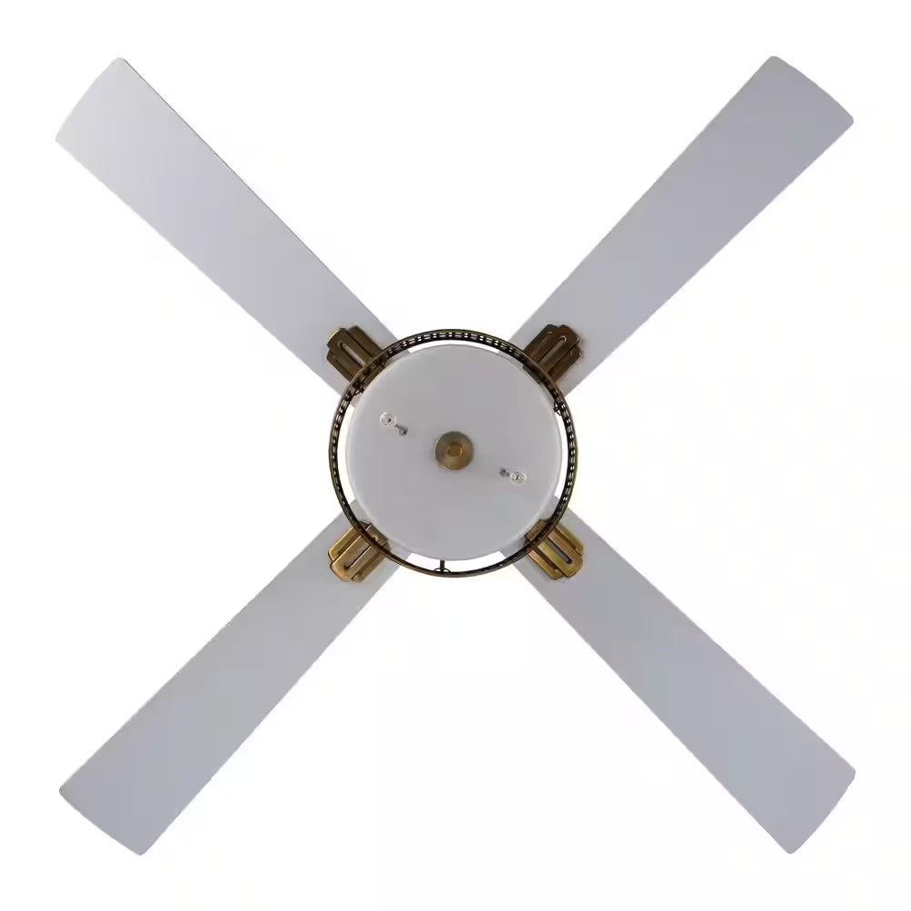 River of Goods Isabella 52 in. LED Indoor Brass and White Ceiling Fan with Light