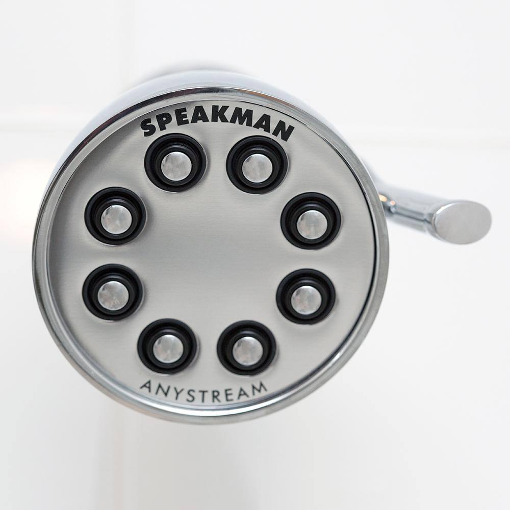 Speakman 3-Spray 3.6 in. Single Wall Mount Fixed Adjustable Shower Head in Polished Chrome