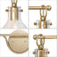 LNC Modern Gold Vanity Light 14 in. 2-Light Globe Bathroom Wall Sconce Industrial Brass Wall Light with Clear Glass Shades