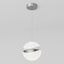 Artika Wavey Ball 20-Watt Integrated LED Chrome Modern Hanging Mini Pendant Light Fixture for Kitchen Island with Glass Crystal