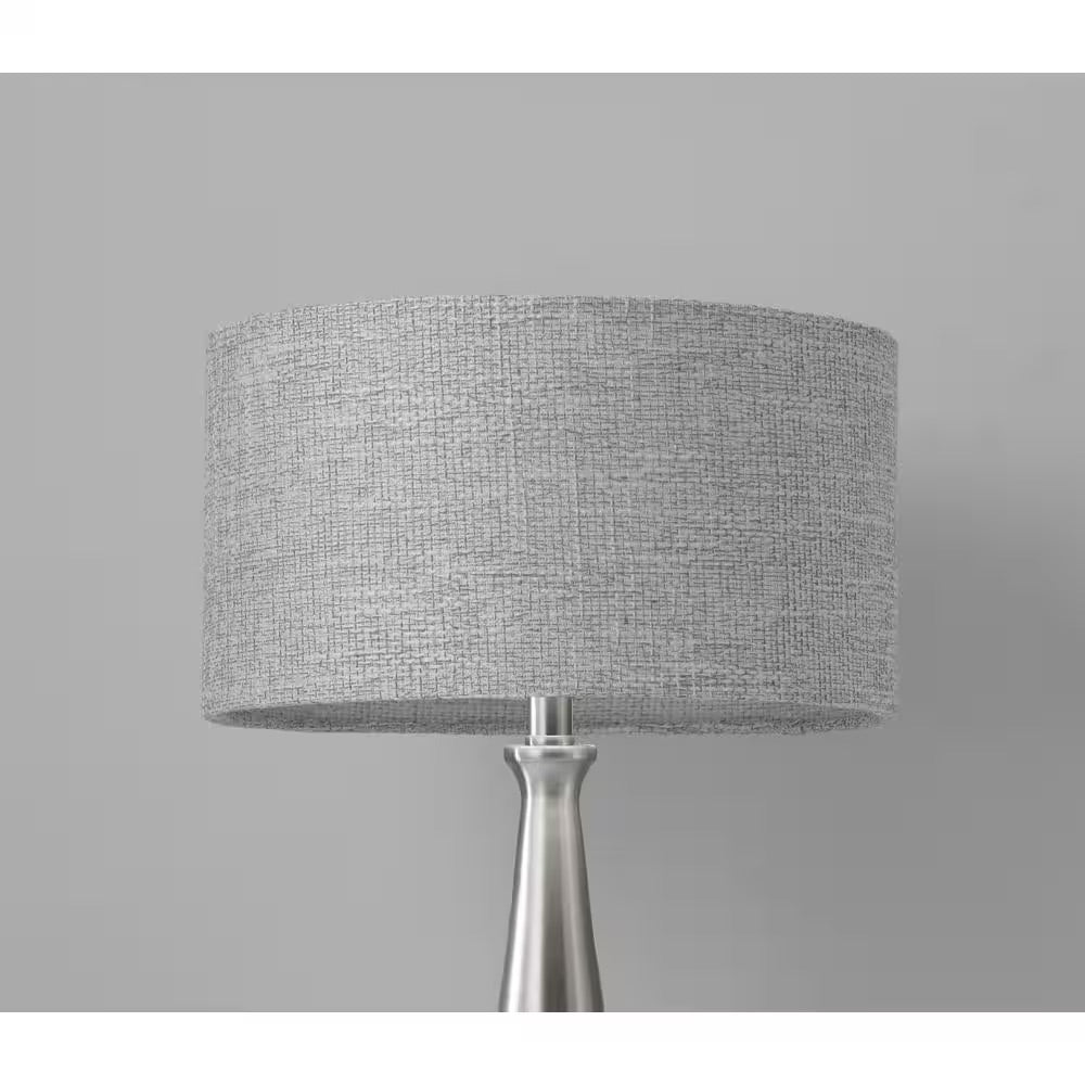 Adesso Linda 21.5 in. Silver and Gray Table Lamp