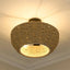 Golden Lighting Hathaway 16.25 in. 3-Light Matte Black Semi-Flush Mount