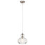 KICHLER Riviera 10.25 in. 1-Light Brushed Nickel Transitional Kitchen Mini Pendant Hanging Light with Clear Ribbed Glass