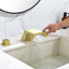 Zalerock Waterfall 8 in. Widespread 2-Handle Bathroom Faucet in Brushed Gold