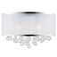 Merra 16 in. 4-Lights Crystal Chandelier Flush Mount Fixture with Organza Shade
