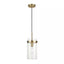 Globe Electric Connor 1-Light Brass Pendant Light with Clear Glass Shade, Light Bulb Included