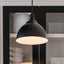 Worth Home Products Instant Pendant 1-Light Matte Black Recessed Light Conversion Kit with Dome Shade