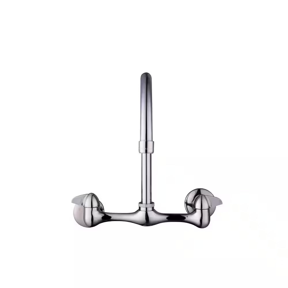 Glacier Bay Builders 2-Handle Wall Mount High-Arc Standard Kitchen Faucet in Chrome