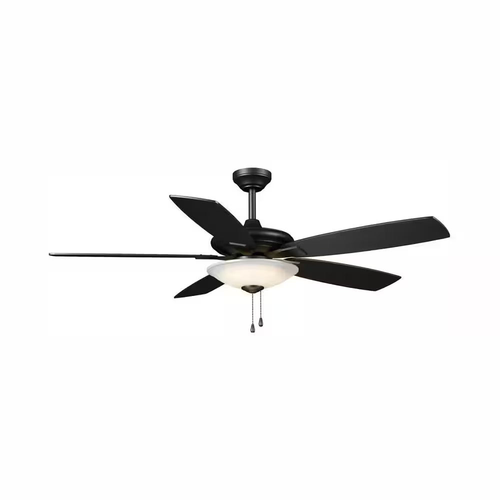 AIRE BY MINKA Menage 52 in. Integrated LED Indoor Low Profile Matte Black Ceiling Fan with Light Kit