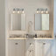 LNC Wayner 3-Light Industrial Bathroom Vanity Light Gray Modern Powder Room Mirror Vanity Light Wall Sconce