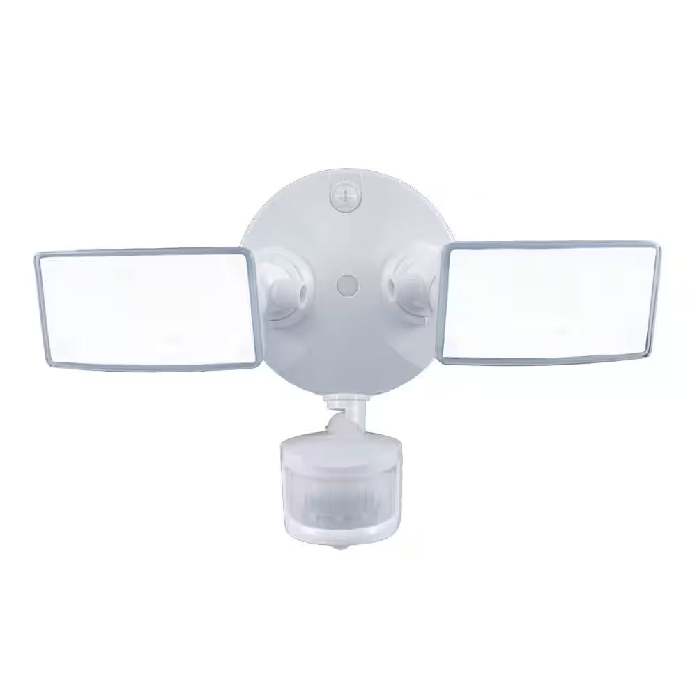 Halo TGS 2500 Lumen Selectable White Motion Activated Outdoor Integrated LED Flood Light w/ Square Twin Heads, 4000K