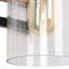 Zevni Cucko 1-Light Brass Gold Modern Indoor Wall Sconce, Black Bathroom Vanity Light, Cylinder Seeded Glass Wall Light,