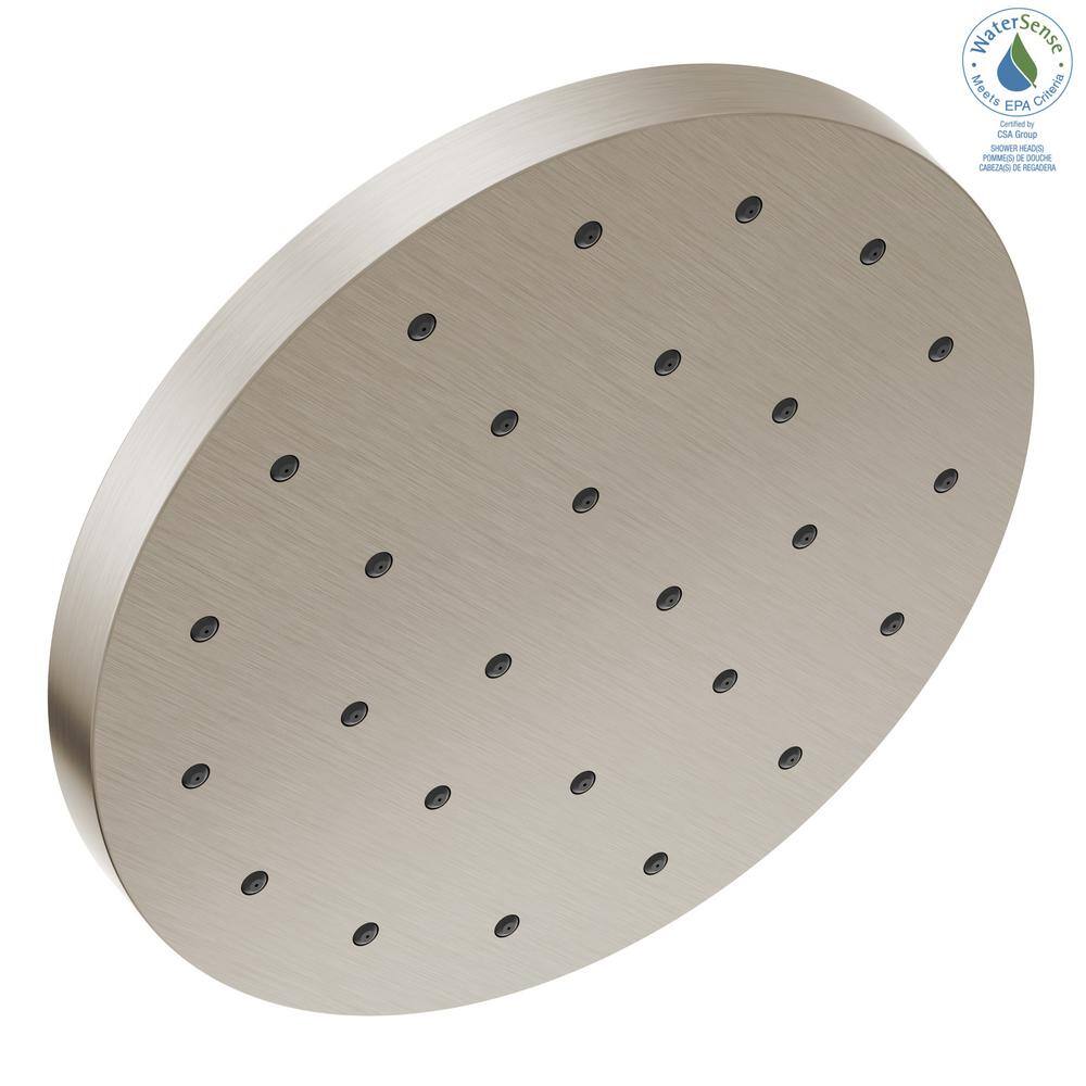 Delta 1-Spray Patterns 1.75 GPM 12 in. Wall Mount Fixed Shower Head with H2Okinetic in Lumicoat Stainless