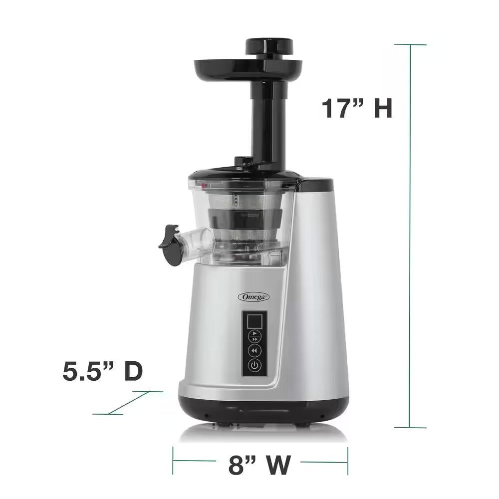 Omega Cold Press 365 Compact Masticating Vertical Juicer, in Silver