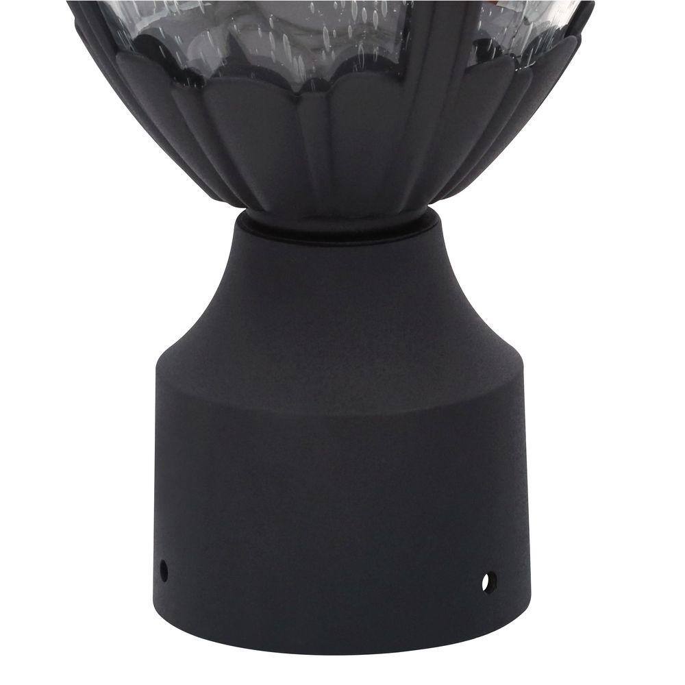 Progress Lighting Meridian Collection 3-Light Textured Black Clear Seeded Glass New Traditional Outdoor Post Lantern Light